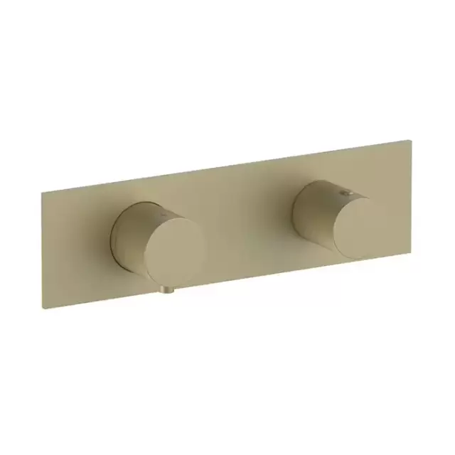 Fantini Nostromo Смеситель для душа, термостатический, встраиваемый, 3/4'', 3 потока, (наружная часть) цвет: Matt British Gold PVD