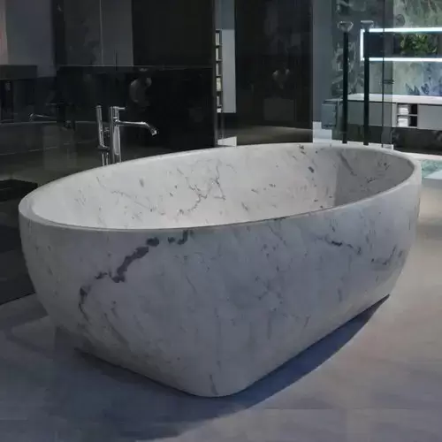 Antonio Lupi Solidea Ванна отдельностоящая 190х130х50 см из натурального камня, цвет: Marmo Carrara