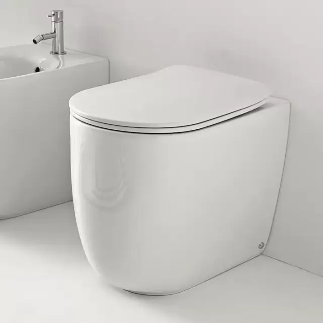 Kerasan Nolita Унитаз безободковый пристенный 55х35 см, с креплениями WB5N, цвет: белый глянцевый