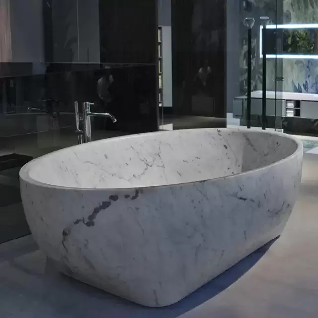 Antonio Lupi Solidea Ванна отдельностоящая 210х130х50см, из натурального камня, цвет: Pietra Stone Grey