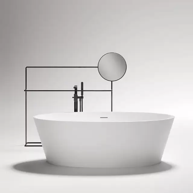 Gruppo Treesse Alma Ванна отдельностоящая 175х80х55 см, с сливом-переливом и сифоном, Solid Surface, цвет: белый матовый