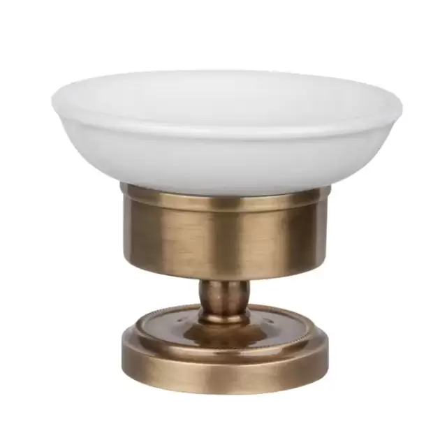 TW Bristol 160, настольная мыльница, керамическая (белый), цвет: бронза