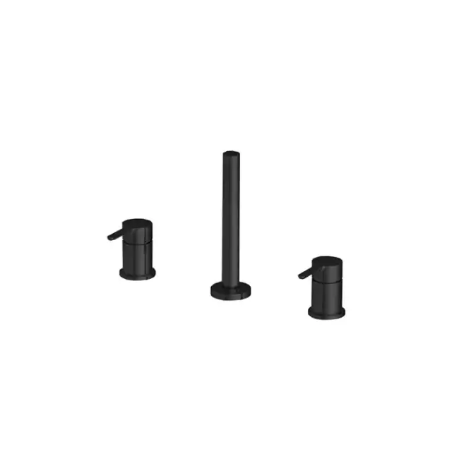 Fima Carlo Frattini Snap Смеситель на борт ванны, на 3 отв., с ручным душем, цвет: черный матовый