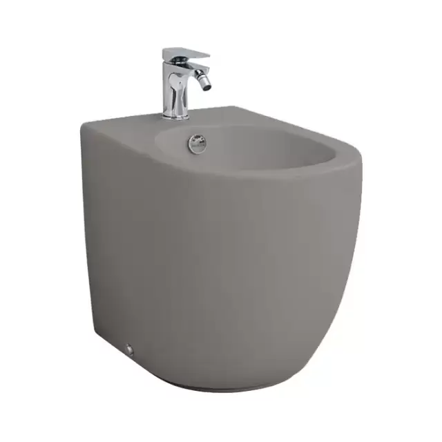 Artceram File 2.0 Биде напольное приставное 36х52 см, с креплениями, с 1 отв под смеситель, цвет: grigio