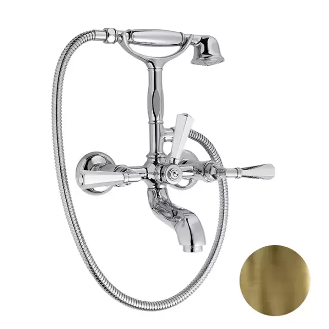 Nicolazzi Teide Смеситель для ванны на 2 отверстия, с душевой лейкой и шлангом, цвет: бронза