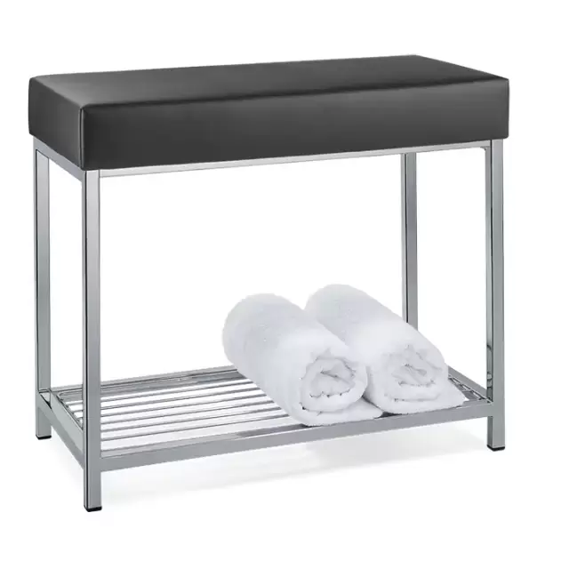 Decor Walther DW 77 Скамья с полочкой 60x30x52см, напольная, цвет: хром / черный