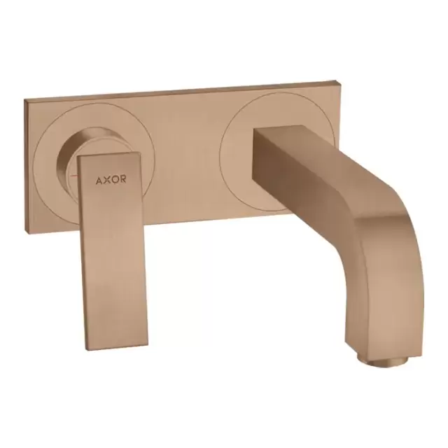 Axor Citterio Смеситель для раковины 220, встраиваемый, излив: 22см., с панелью, цвет: шлифованное красное золото