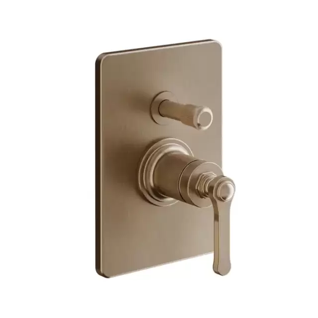 Gessi Venti20 Смеситель для душа, встраиваемый, с переключателем на 2 положения, внешняя часть, цвет: Copper Brushed PVD