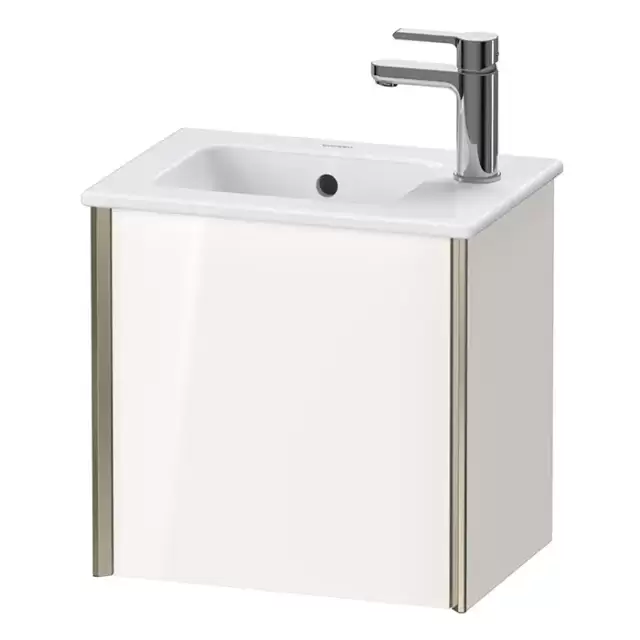 Duravit XViu Тумба подвесная 41x29x40см, с раковиной, 1 дверь, (петли слева), цвет: белый глянцевый/champagne matt