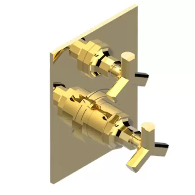 THG Les Ondes Смеситель для душа, термостатический, с переключателем потока, цвет: Soft matt gold