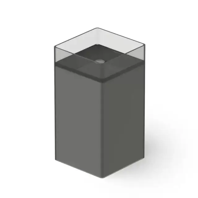 Dea Design Pedestal Basin Раковина 40х40х85см., напольная, без отв., Glasstech, прозрачная смола, цвет: Smoky Black R4