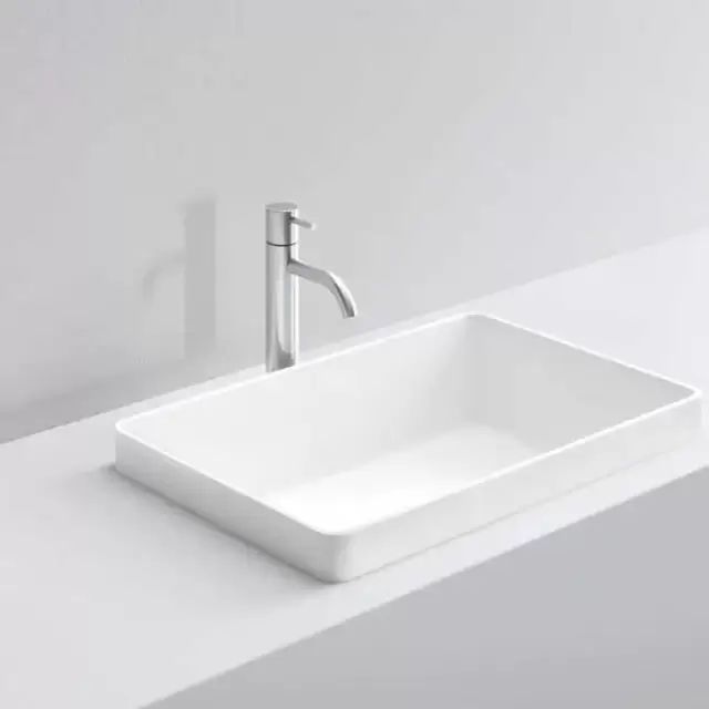 NOORTH milldue edition Раковина 58х37х12.5 см, без отв., полувстраиваемая, цвет: белый