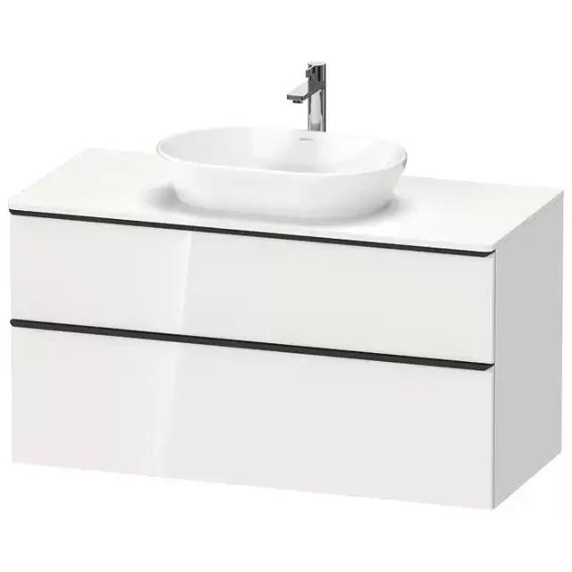 Duravit D-Neo Тумбочка подвесная 64.4x120x55 см, раковина, 2 ящика, цвет: белый высокоглянцевый
