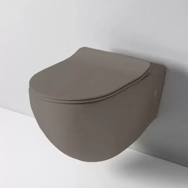 Artceram FILE 2.0 Унитаз подвесной 53х37см, безободковый, с крепежом, цвет: tortora