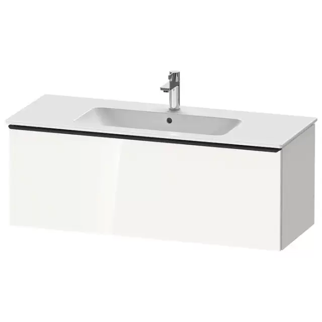 Duravit D-Neo Тумбочка подвесная 121х44x46.2см., раковина, 1 ящик, цвет: белый высокоглянцевый