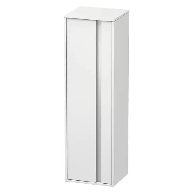 Duravit Ketho Шкаф высокий 40х36х132см, 1 дверка левая, 2 стекл полки, 1дерев полка, подвесной, цвет: белый матовый