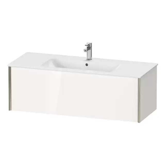 Duravit XViu Тумба подвесная 121x48x40см, с раковиной, 1 ящик, цвет: белый глянцевый/champagne matt