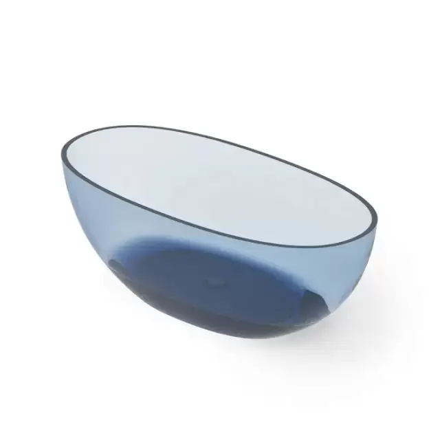 Dea Design Nature Ванна 155х75х55см., отдельностоящая, Glasstech, прозрачная смола, цвет: Royal Blue
