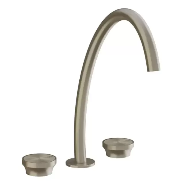 Gessi Origini Смеситель для раковины высокий на 3 отв, без донного клапана, цвет: Finox Brushed Nickel