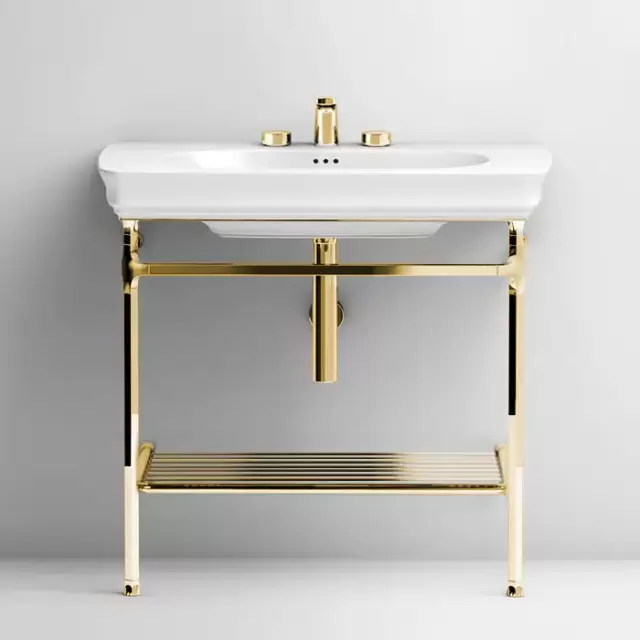 Artceram Civitas Металическая структура Quadra 76х44хh80,5см, полка сетка, напольная, цвет: золото