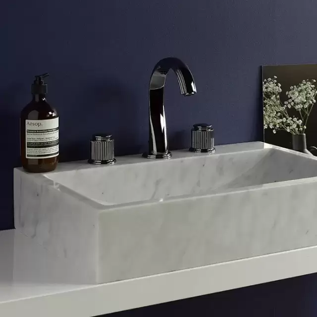 THG Jaipur metal Смеситель для раковины, 3 отв., цвет: хром