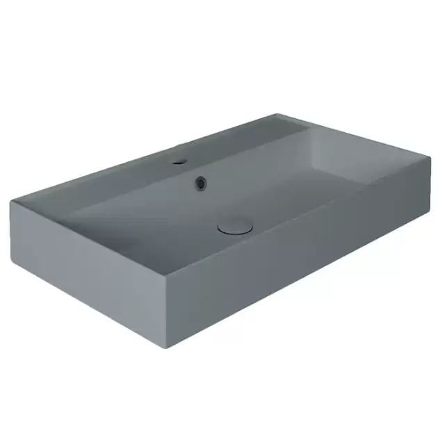 Simas Agile Раковина подвесная/накладная  81х46см., с 1 отв., с переливом, цвет: Cemento matt