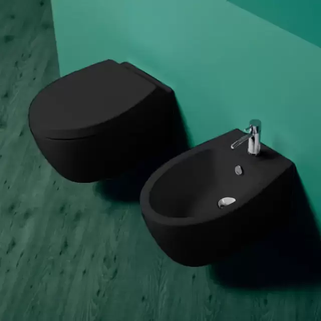 Simas Lft Spazio биде подвесное 52х35см с 1 отв. под смеситель, цвет: черный