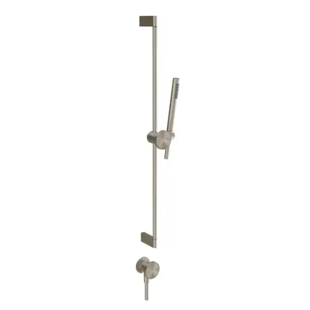 Gessi Origini Штанга в комплекте с душевой лейкой, шланг 1,50 м и вывод воды. в компл с отд вставкой, цвет: Finox Brushed Nickel