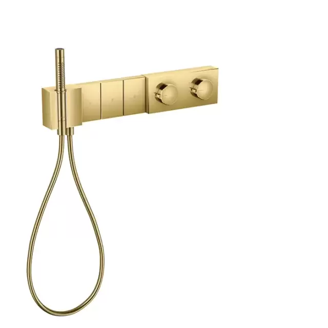 Axor Edge Смеситель для душа 540/100, встраиваемый, термостат, на 3 источника с ручным душем, внешняя часть, цвет: золото