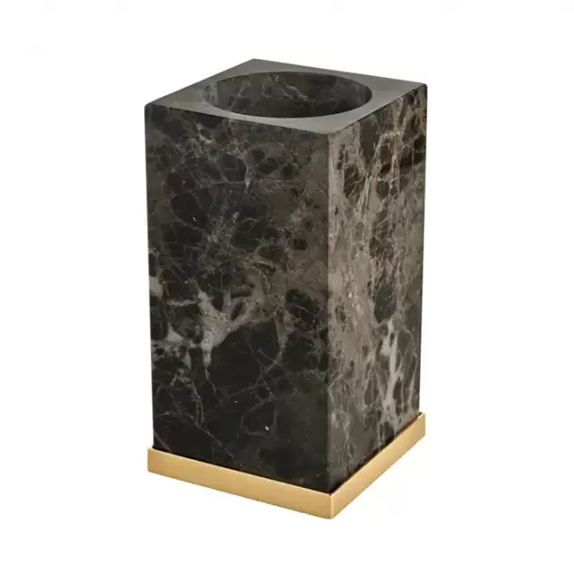 3SC Palace Marmo Стакан настольный, цвет: мрамор Emperador dark/золото 24к.