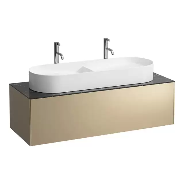 Laufen Sonar Тубма под раковину, 117.5х45.5х34см., 1 ящик, с отверстием в центре, совместим с раковинами-чашами 812348, 812349, цвет: золото/черный мрамор