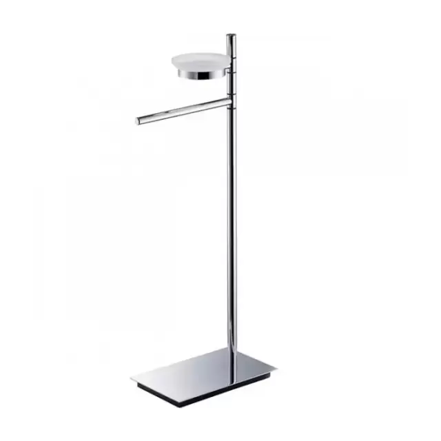 Colombo Square Стойка с аксессуарами, 68см, мыльница, полотенцедержатель, цвет: хром