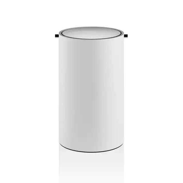 Decor Walther Stone BEMD Корзина для бумаги &Oslash;185х300 мм., с вращающейся крышкой, цвет белый матовый/полированная нержавеющая сталь