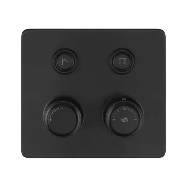 Gessi Hi-Fi Eclectic Смеситель для душа настенный встраиваемый, термостатический, с 2 запорными кнопками, цвет: черный матовый