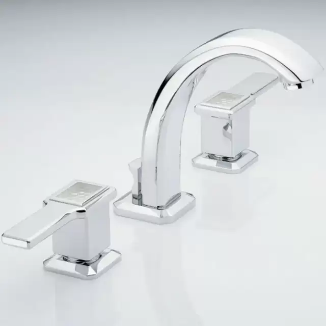 THG Métropolis &agrave; manettes cristal clair Смеситель для раковины, на 3 отв., цвет: хром/прозрачный хрусталь