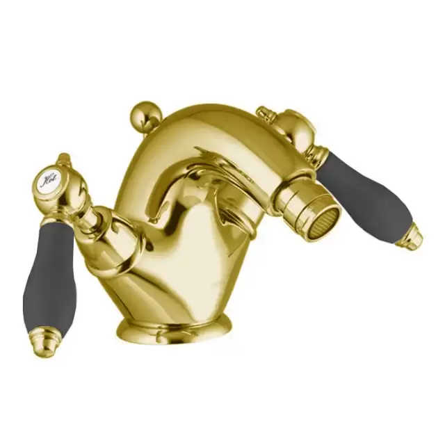Fima Carlo Frattini Herend Смеситель для биде, на 1 отв., черные ручки, цвет: золото