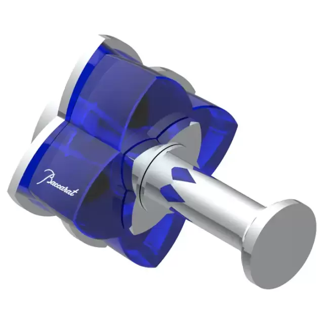 THG Pétale de cristal bleu Крючок подвесной, длинный, цвет: хром/синий хрусталь