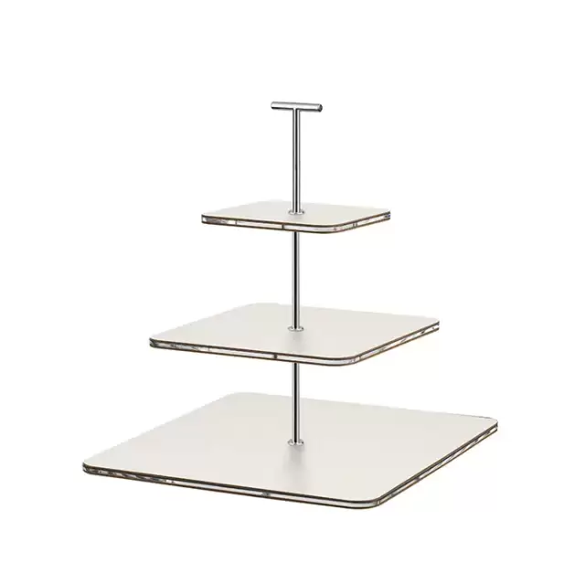 ADJ Сервировочная стойка 30x30xH35см., ручка "Т", цвет: белый/фурнитура хром