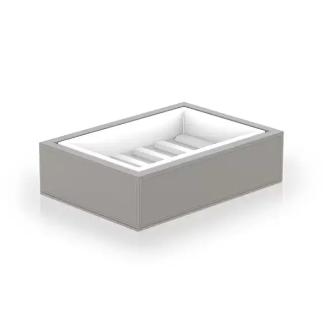 Decor Walther Brownie STS Мыльница настольная, искусственная кожа, цвет: тауп/белый