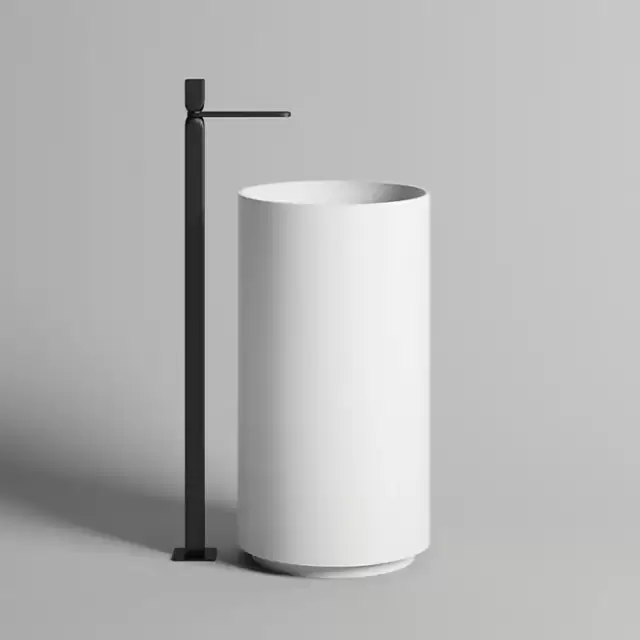 Salini Armonia Раковина напольная 45х45х85см, слив в пол, материал: S-Sense, цвет: белый глянцевый