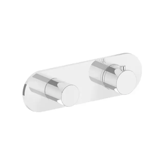 Fantini Mare Смеситель для душа настенный встраиваемый, термостатический, с переключателем на 2 положения, внешняя часть, цвет: белый матовый