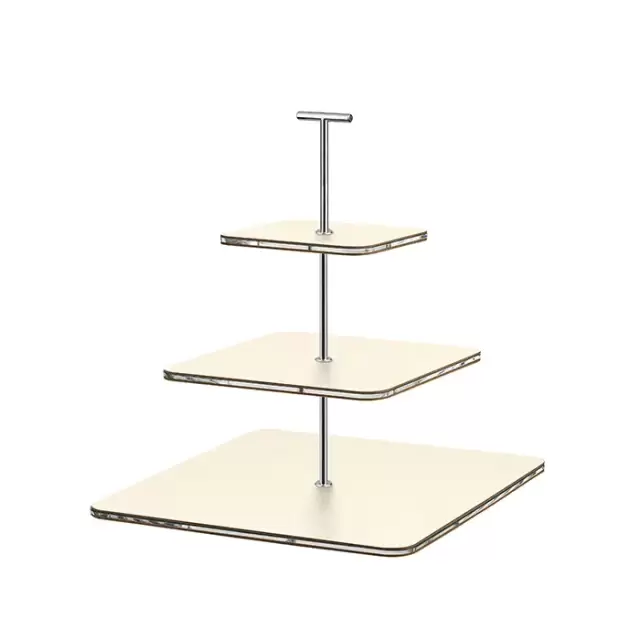 ADJ Сервировочная стойка 30x30xH35см., ручка "Т", цвет: панна котта/фурнитура хром