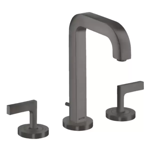 Axor Citterio Смеситель для раковины 170, на 3 отв., ручка: рычаг, с донным клапаном, цвет: шлифованный черный хром