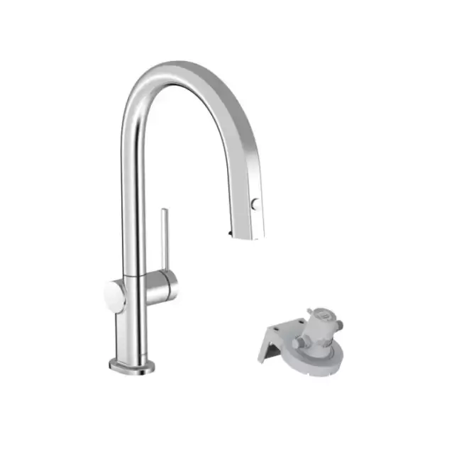 Hansgrohe Aqittura Смеситель для кухни, 1 отв., с вытяжным изливом 1jet и функцией фильтрации, цвет: хром