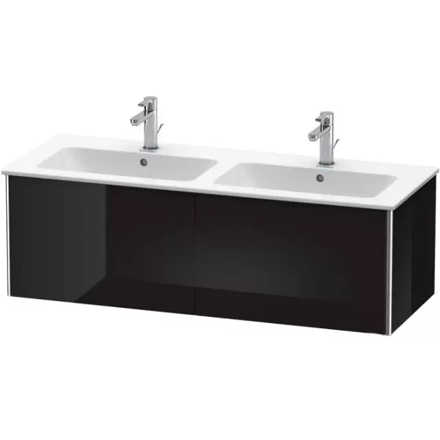 Duravit XSquare Тумба подвесная, 128х47.8х40см, с раковиной, с 2 выдв ящик, цвет: черный глянц
