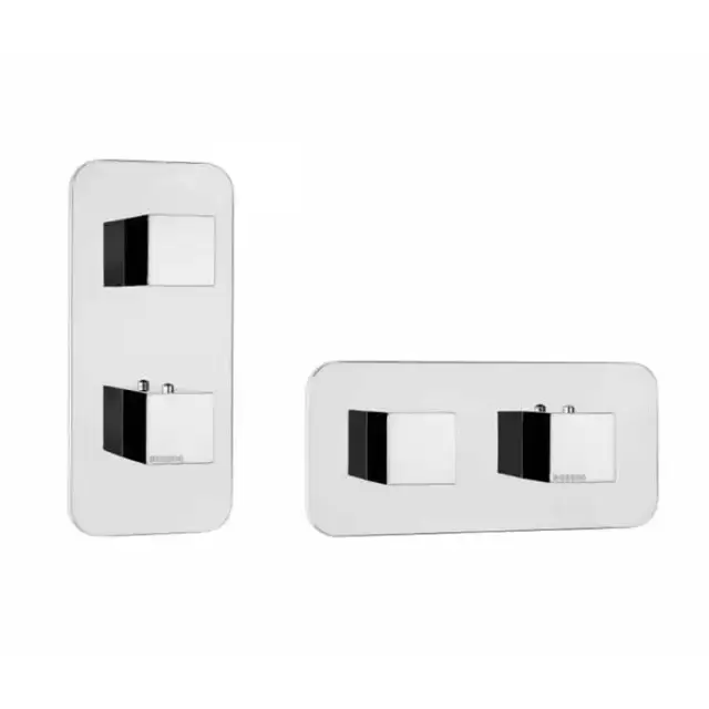 Bossini Cube Термостат для душа, встраиваемый, с девиаторм/запорным вентилем на 1 или 2 выхода, уст-ка верт/гор., цвет: хром