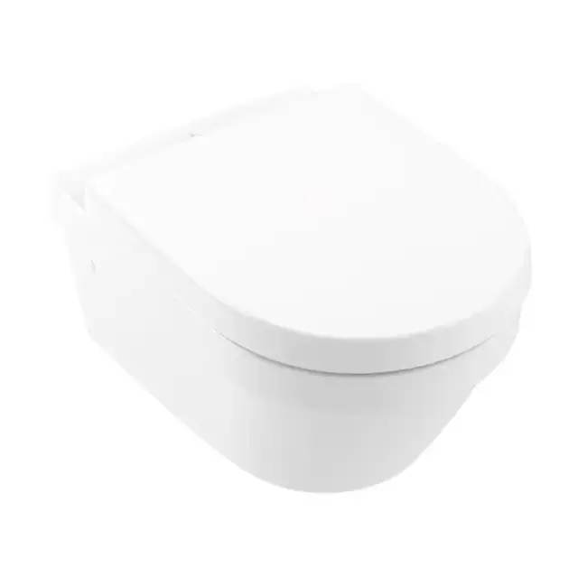 Villeroy&Boch Architectura Унитаз подвесной 37x53см, безободковый, сиденье микролифт, CeramicPlus, цвет: альпийский белый