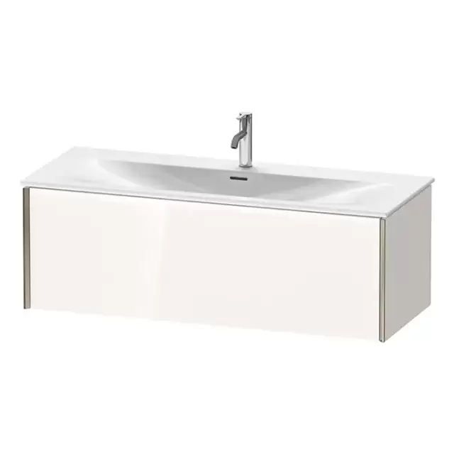 Duravit XViu Тумба подвесная 121x48x39.7см, с раковиной, 1 ящик, цвет: белый глянцевый/champagne matt