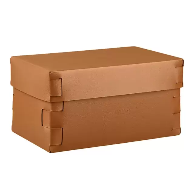 Colombo Adj Коробка Snob 25x15хH13.5см., настольная, цвет: коньяк/бордо