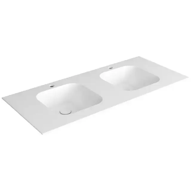 Simas WAVE Раковина двойная 120x50xh14,5см, встраиваемая, с 2 отв, цвет: белый